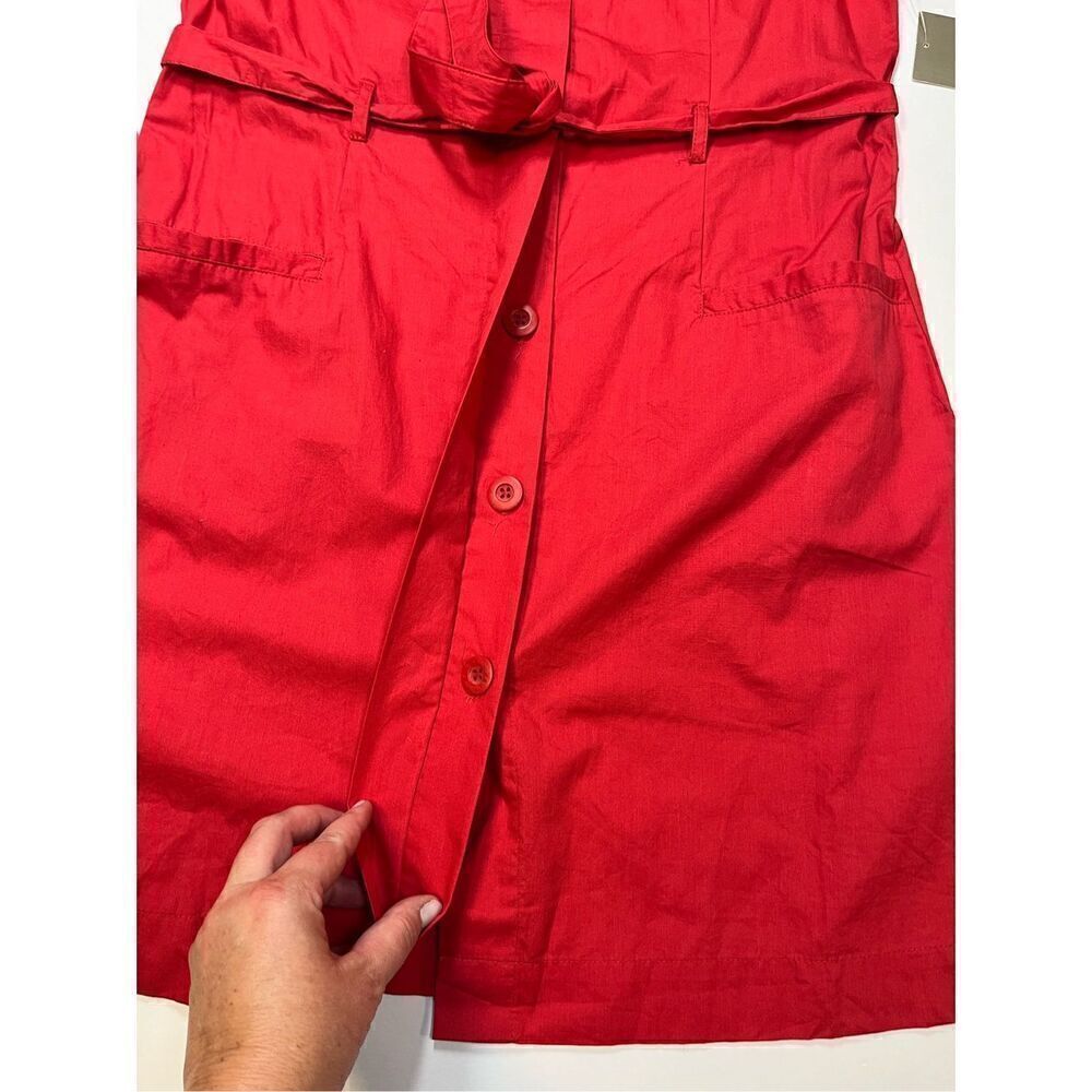 NEW Anthropologie Little Yellow Button With A Flourish Red ShirtDress Size Large - Picture 4 of 12